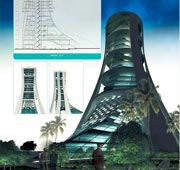 برج چند منظوره بیونیک (طراحی ساختمان بلند مرتبه هوشمند با الهام از ساختار بدن انسان)